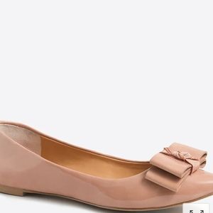 J. Crew Factory Emery Patent Bow Flat Bronzed Clay Women's US 12 EU 42.5